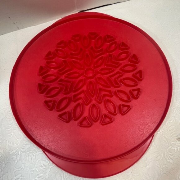 VTG Nordic Ware Pie Top Cutter Reversible Hearts or Lattice Plastic Red 12" - Picture 7 of 15